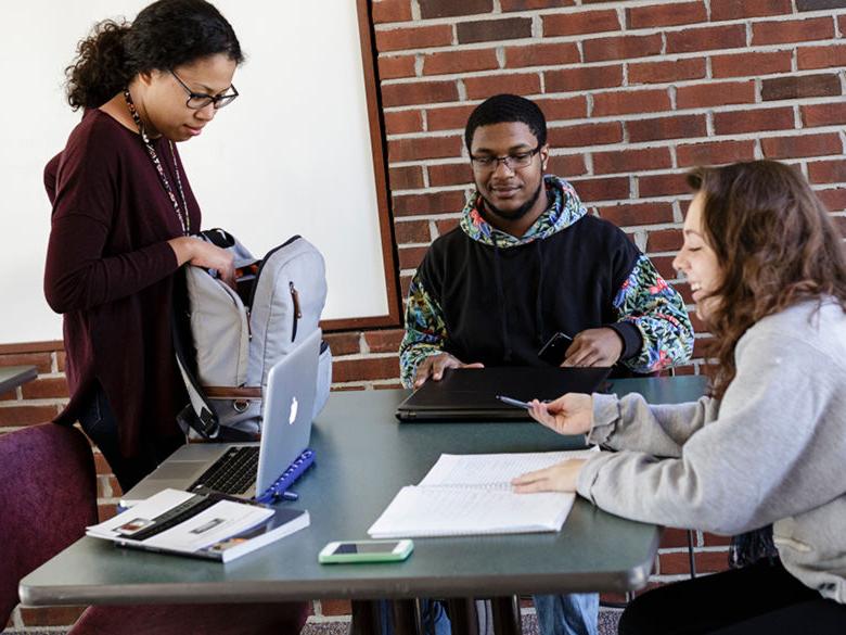 Students studying together